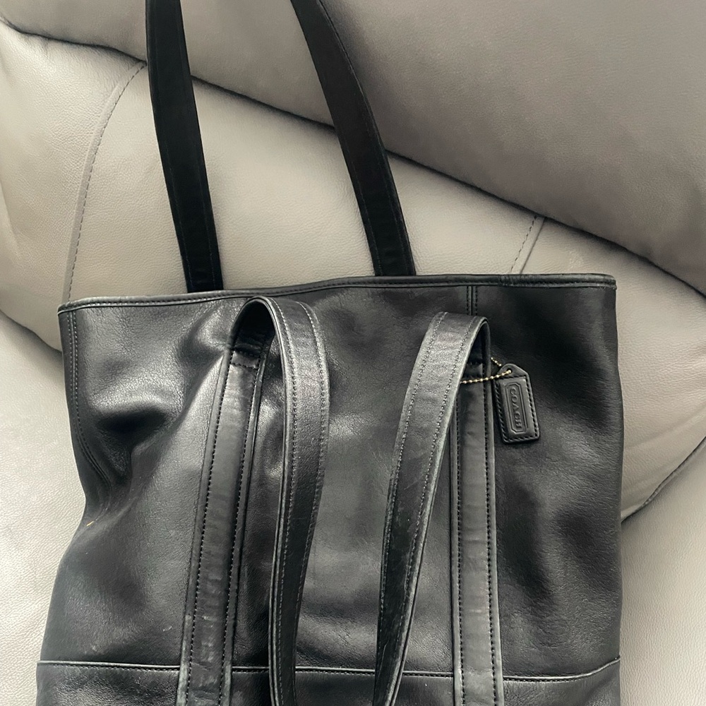 Coach Black Leather Tote